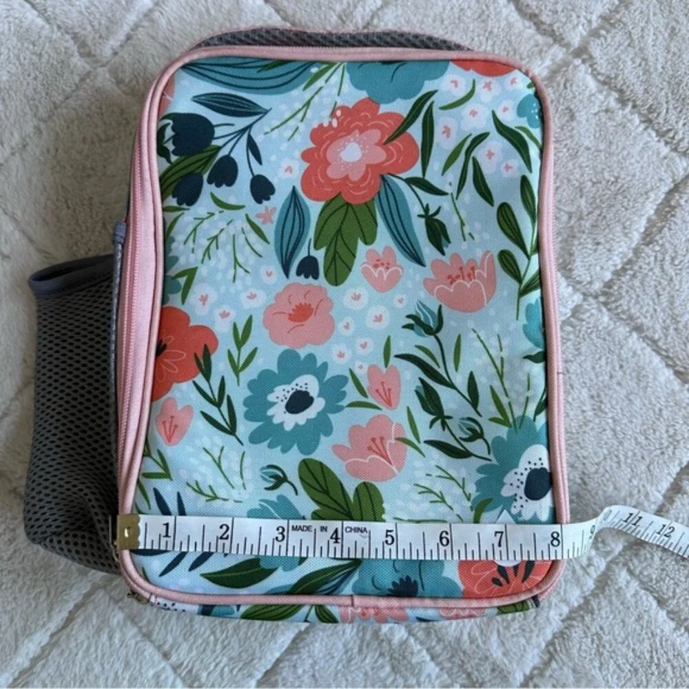 Tal | Blue & Coral Insulated Lunch Box with Hydration Pocket | Kids Lunchbag